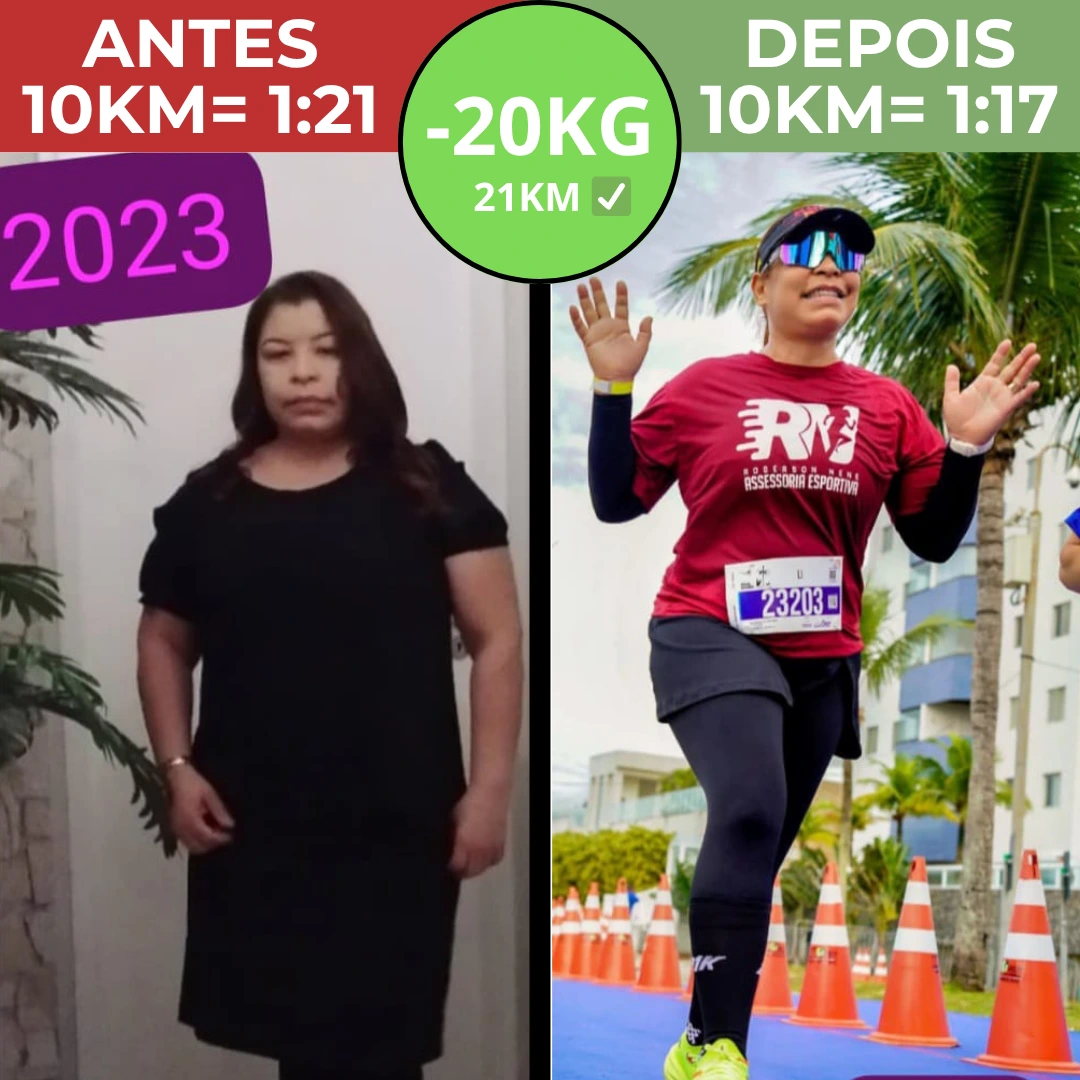 Resultado de aluna: 20 quilos a menos e melhora no tempo de 10 quilômetros